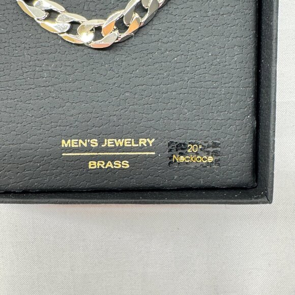 Bain Miller New in Box Brass Curb Link Chain Necklace in Silver - Picture 2 of 4